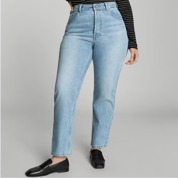 Everlane The 90's Curvy Cheeky Straight Jean Regular Vintage Sunbleached Blue - Picture 4 of 10